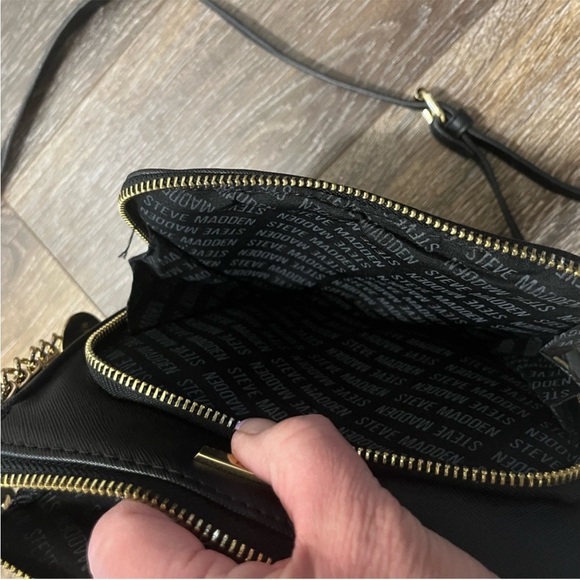Steve Madden Black Crossbody with Gold Accents - Picture 6 of 8